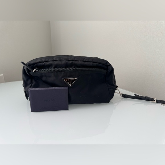 Prada Black Nylon & Saffiano Leather Wristlet - Picture 9 of 14